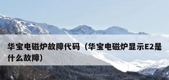 电磁炉E0故障解决方法（电磁炉E0报错解析与维修技巧）  第1张