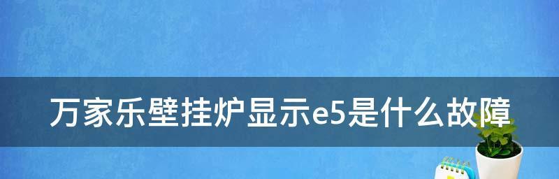 海歌壁挂炉E5故障代码解析（E5故障代码的意义与解决方案）  第2张