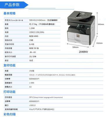 解析夏普2508NC复印机的代码及功能（深入了解夏普2508NC复印机的特性和使用方法）  第3张